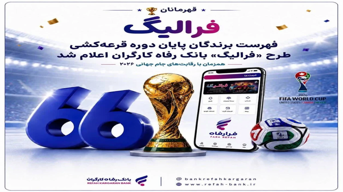 فهرست برندگان پایان دوره قرعه‌کشی طرح «فرالیگ» بانک رفاه کارگران اعلام شد