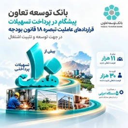 بانک توسعه تعاون پیشگام در پرداخت تسهیلات تبصره18